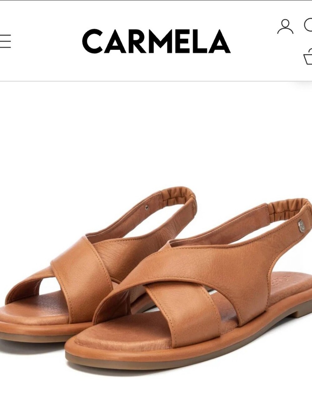 Carmela Spain Tan Leather Criss Cross Slingback Sandals EU 40 US 9